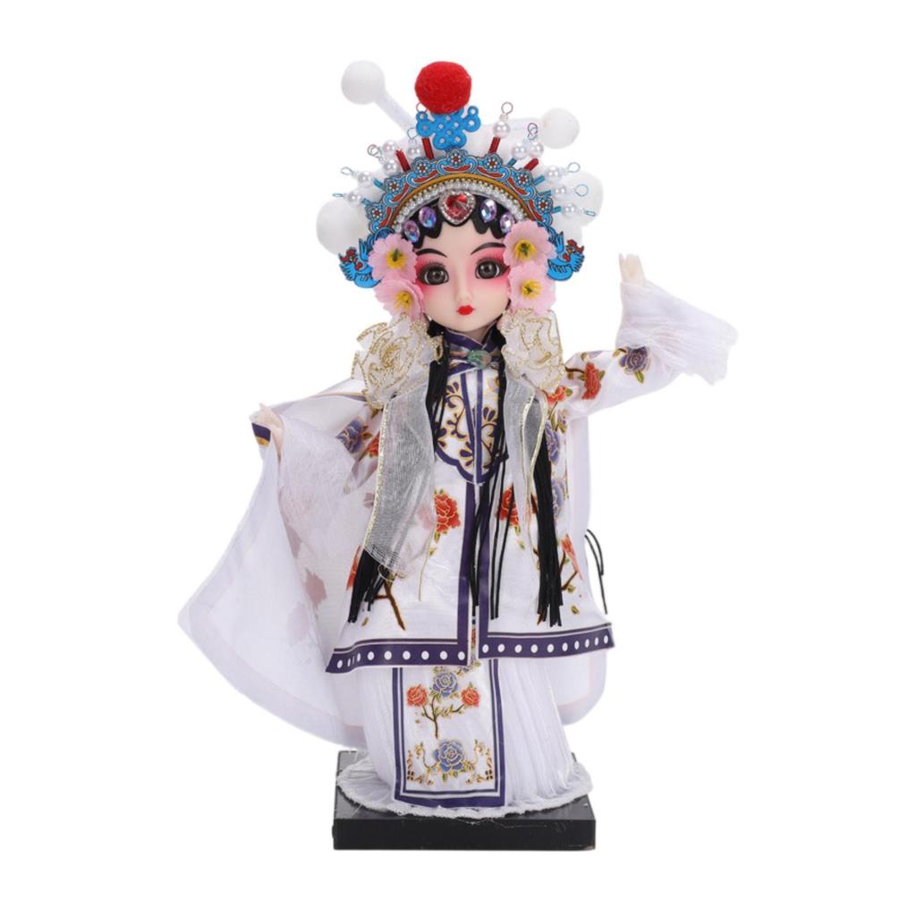 Rzeźba Opery Pekińskiej Chińska Lalka Statua, Realistyczna Sztuka do Wystroju Domu Ozdoba na Stół Tradycyjna Figurka na Biurko