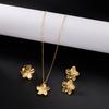 Fashion Romantic 5 Petal Flower Pendant Necklace for Women Delicate Gold Color Floral Chain Perfect Valentine Jewelry Gift