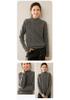 Women's Heavy Gauge Cashmere Cable Knit Sweater, Half-High Neck, Long Sleeve, Thickened Loose Pullover for Autumn Winter.