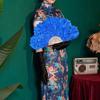 Folding Fan Waterproof 3-layer Petals Bamboo Handle Handheld Chinese Yangge Dance Fan Performance Prop for Performance