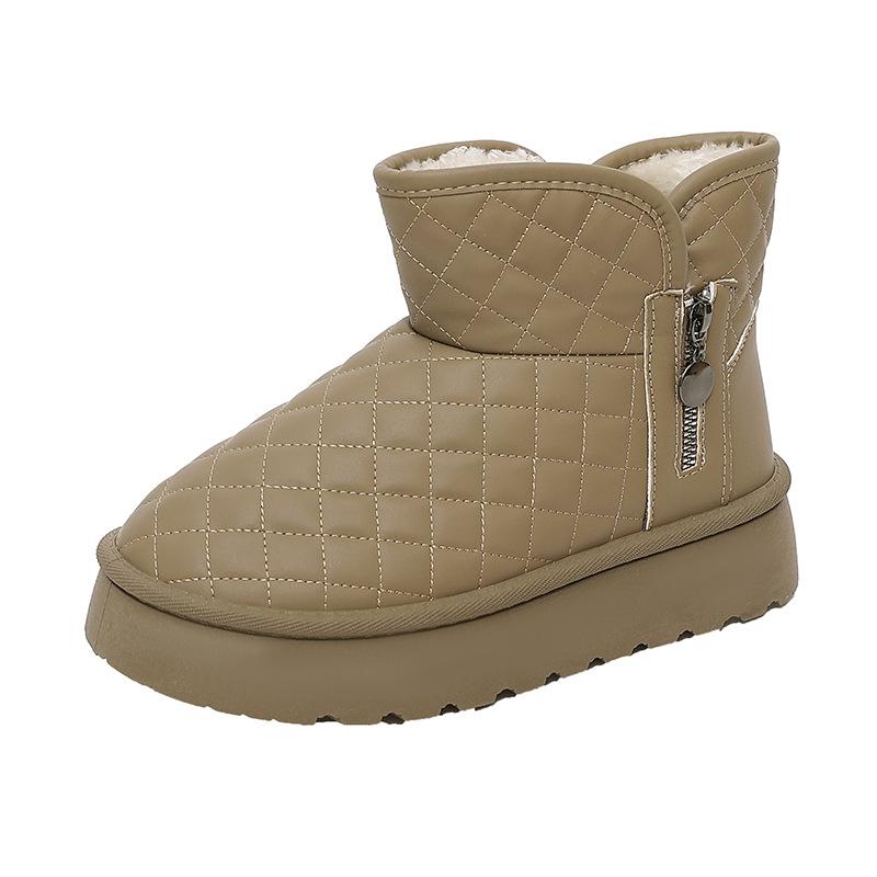 Women's thick-soled fur one winter lightweight warm anti cold padded snow boots non-slip wear casual sneakers cotton boots