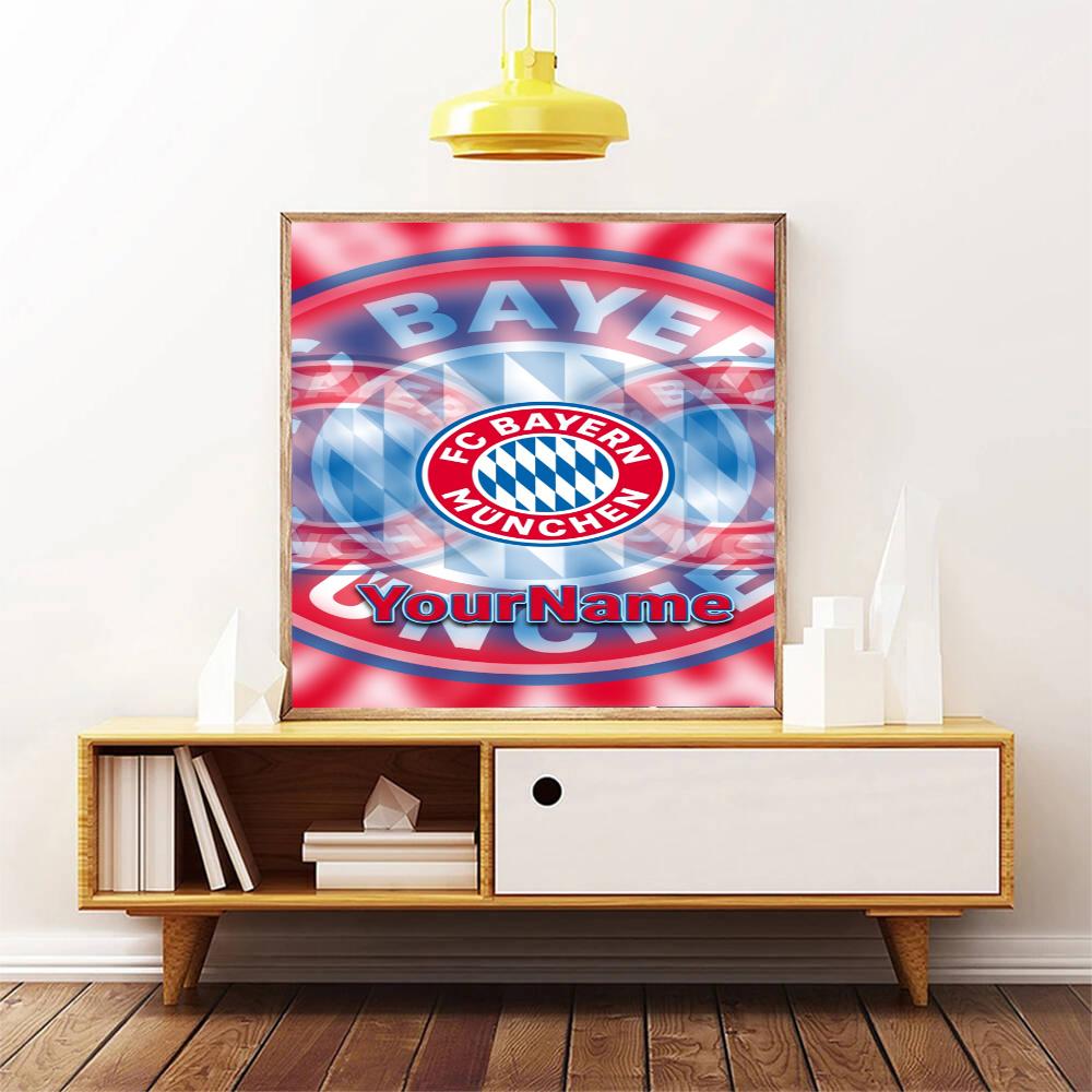 Bayern Munich Customize Your Name Diamond Painting Round Diamond Diy Frameless Holiday Artwork Suitable For Home Office Wall Decoration
