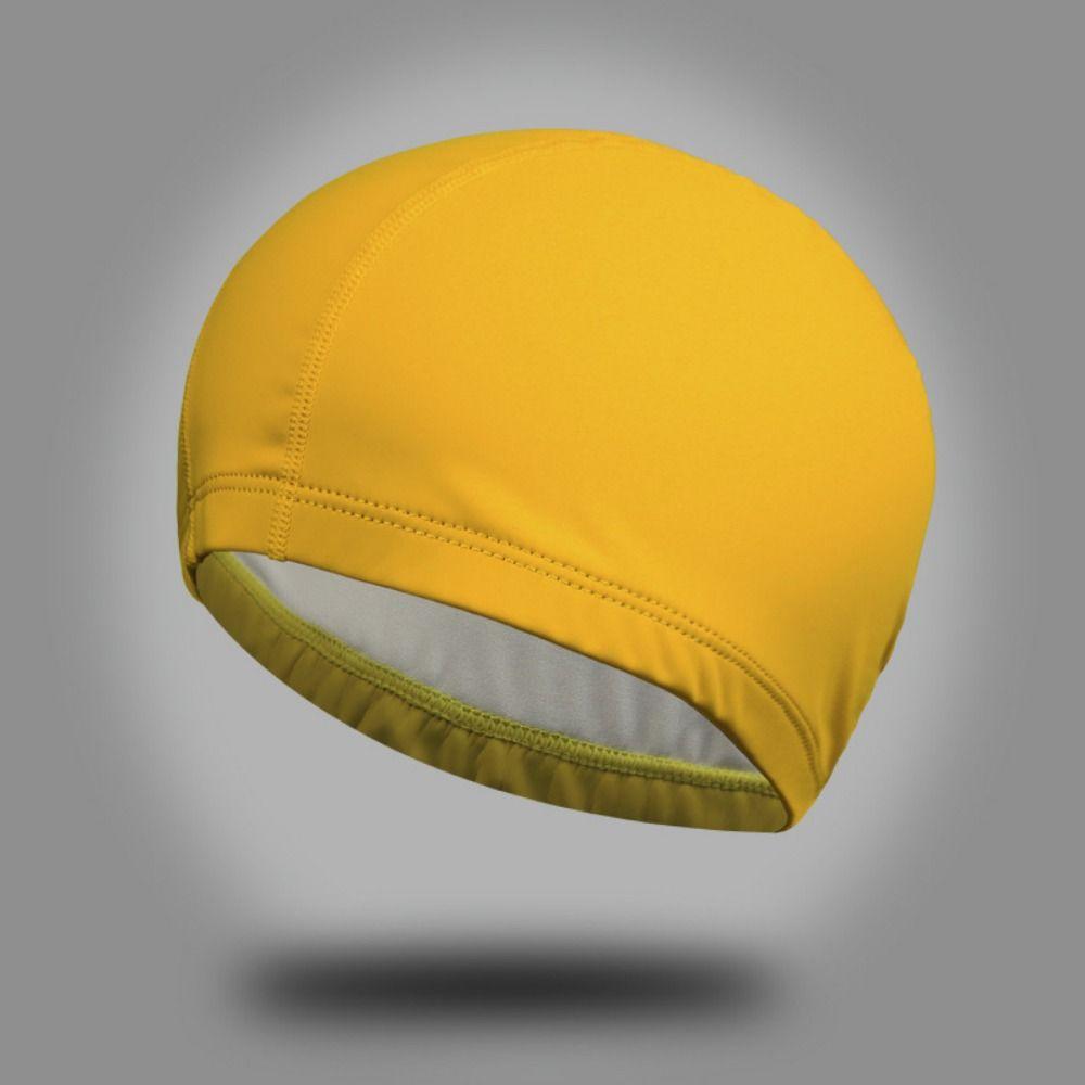 Sports Waterproof High Elastic Swimming Caps PU Fabric Protect Ears Swim Pool Hat