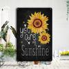 Bedroom Dormitory Wall Decoration Wrought Iron Hanging Painting Retro Sunflower Inspirational English Quotes Decorative Hanging Signboard