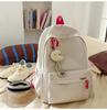 Schoolbag Korean version ins Solid color simple schoolbag Lazy wind backpack Female junior and high school students lightweight large-capacity 