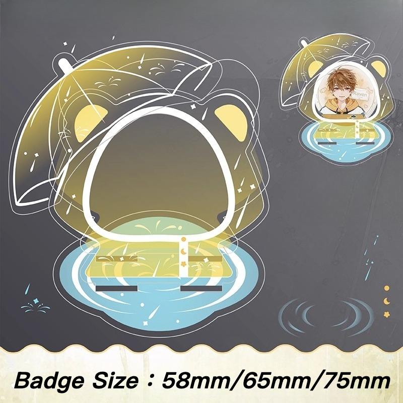 Raincoat Series Badge Acrylic Ornaments for Anime 58mm 65mm 75mm Badges Display Creative Badge Holder Charm Display Stand 2025