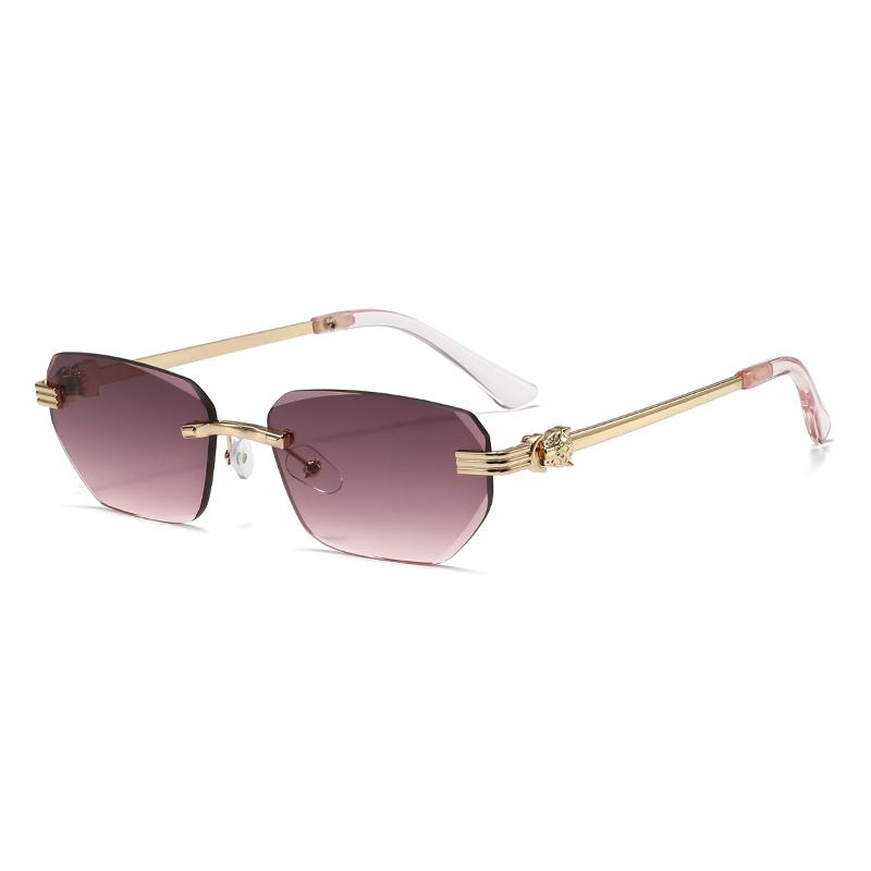 Xiaomi Rimless Gradient Sunglasses for Women Gold Metal Decor Temples UV400 Cutting Lens Fashion Travel Beach Shades Eyewear