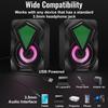 Mini Desktop RGB PC Speaker USB Powered Colorful Lighting Compact Audio for Gaming Office Laptop Use