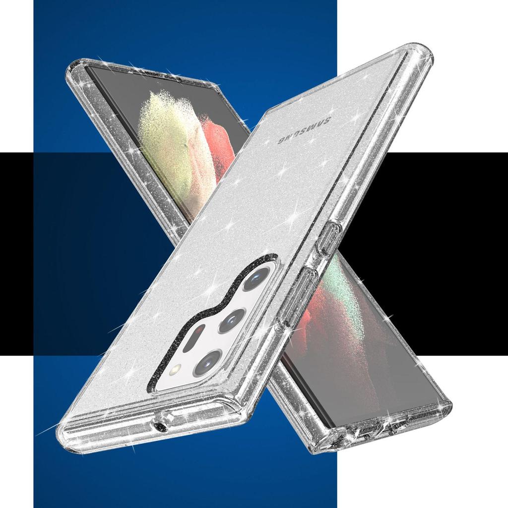 Starry TPU Glitter Phone Case - Fits Samsung Galaxy S24 Ultra, S25, and S23+ - Transparent Terminator Design