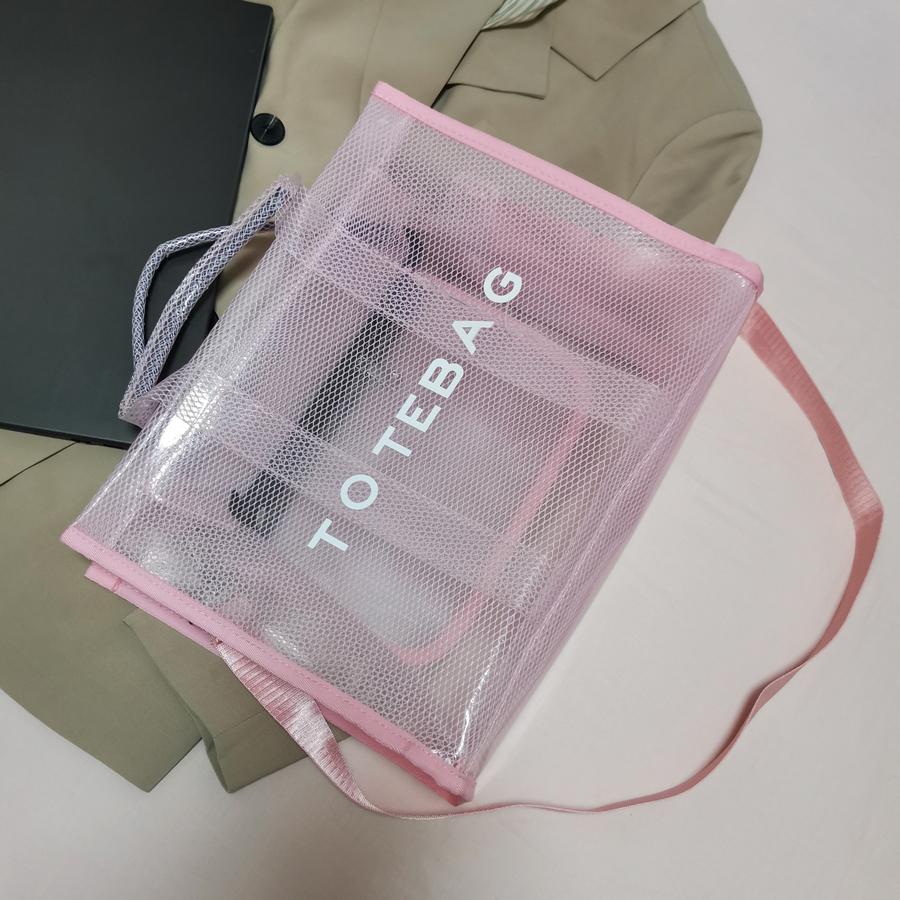 Fashion New High Capacity PVC Women's Bag Transparent Tote Bag Jelly Bag Handheld One Shoulder Crossbody Tote Bag
