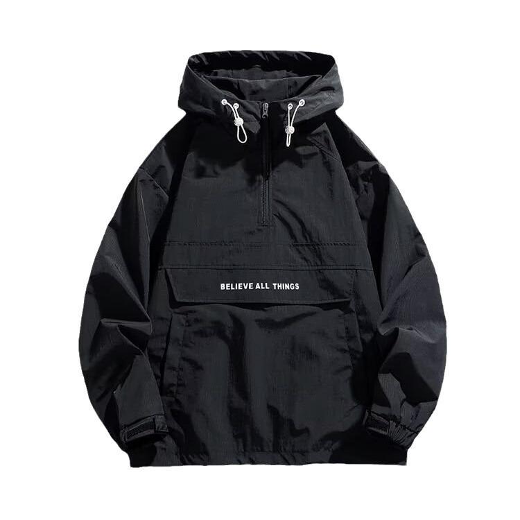 Unisex Multi-Pocket Hooded Jacket: Spring & Fall Mountain Style, Functional Outdoor Mountaineering, Trendy American Brand.