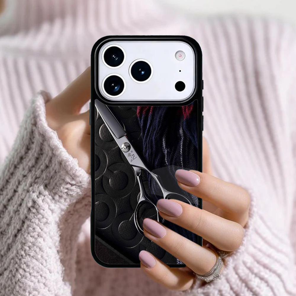 Barber Scissors Hairstylist Salon Phone Case For Apple iPhone 17 Air 16E 15 14 Plus 13 12 11 Pro Max Mini Funda Cover