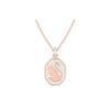 Swan Octagonal Pendant Necklace Rose Gold Tone Women Necklace 5628549