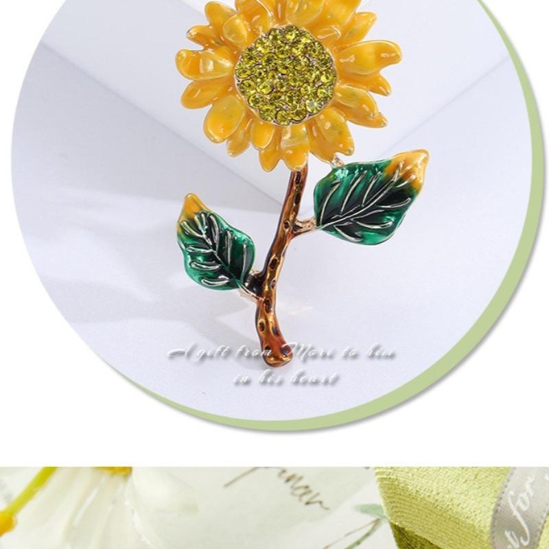 1PC Sunflower Brooch High-End Fashion Exquisite Plant Brooch for Women Men Wedding Office Elegant Flower Brooch Pins Gift