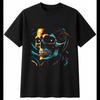Neon Snake and Skull Windswept Gothic Mens T-Shirt Black 100% Cotton Printed