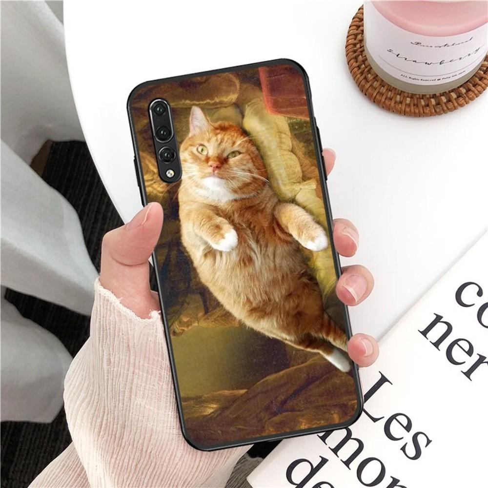 Van Gogh Mona Lisa Fun Cat Art Phone Case For Huawei P 8 9 10 20 30 40 50 Pro Lite Psmart Honor 10 Lite 70 Mate 20lite