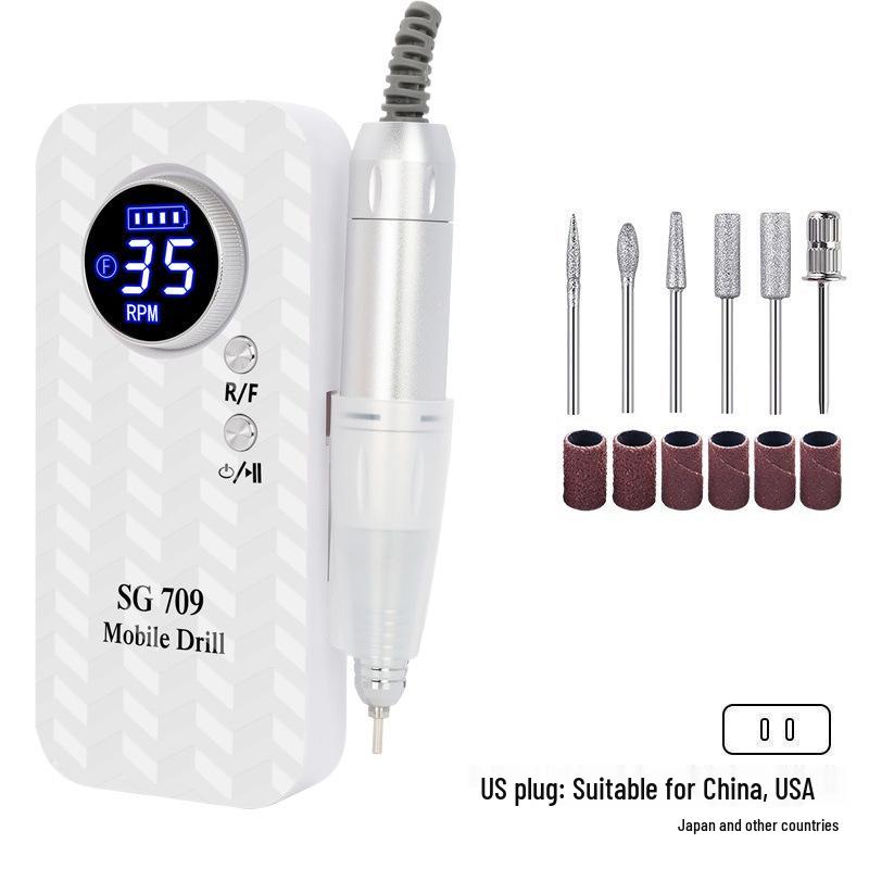 Rechargeable Nail Drill 0-35000RPM for Salon Nail Grinding and Removal