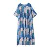 Short Sleeve Plus Size Cotton Vintage Floral New In Dresses for Women Casual Loose Long Summer Dress