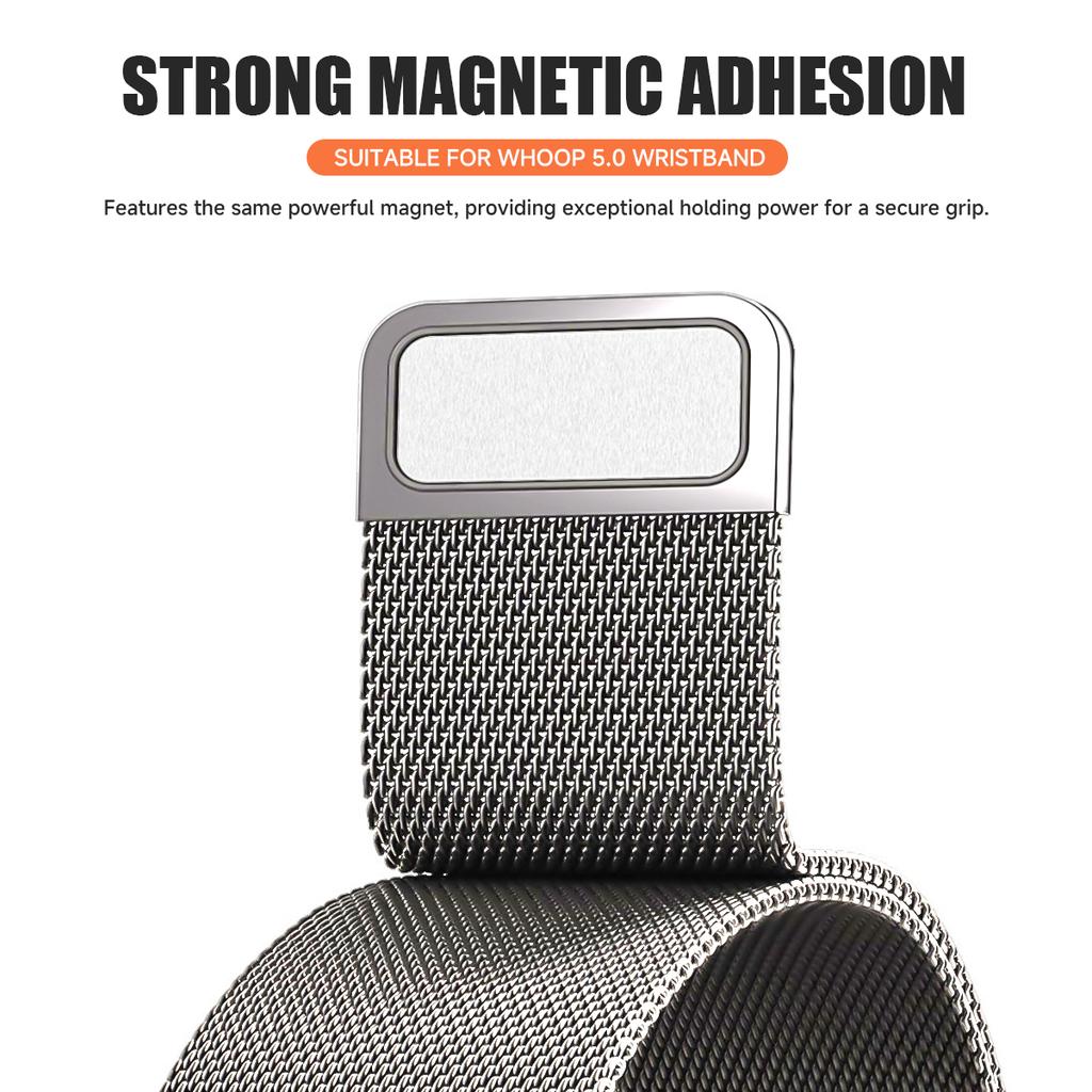 Magnetic Metal Watch Strap Adjustable Band Breathable Comfortable Replacement Wristband Fitness Tracker for WHOOP 5.0 MG LIFE