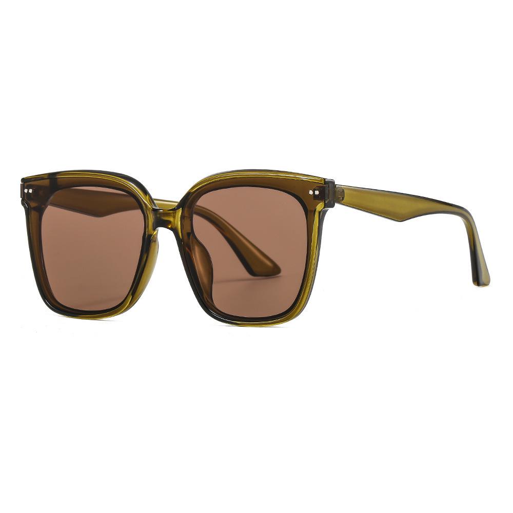 Korean Style Polarized Sunglasses for Women & Men - Celebrity-Inspired Fashion with Brown Tint Regular Lens