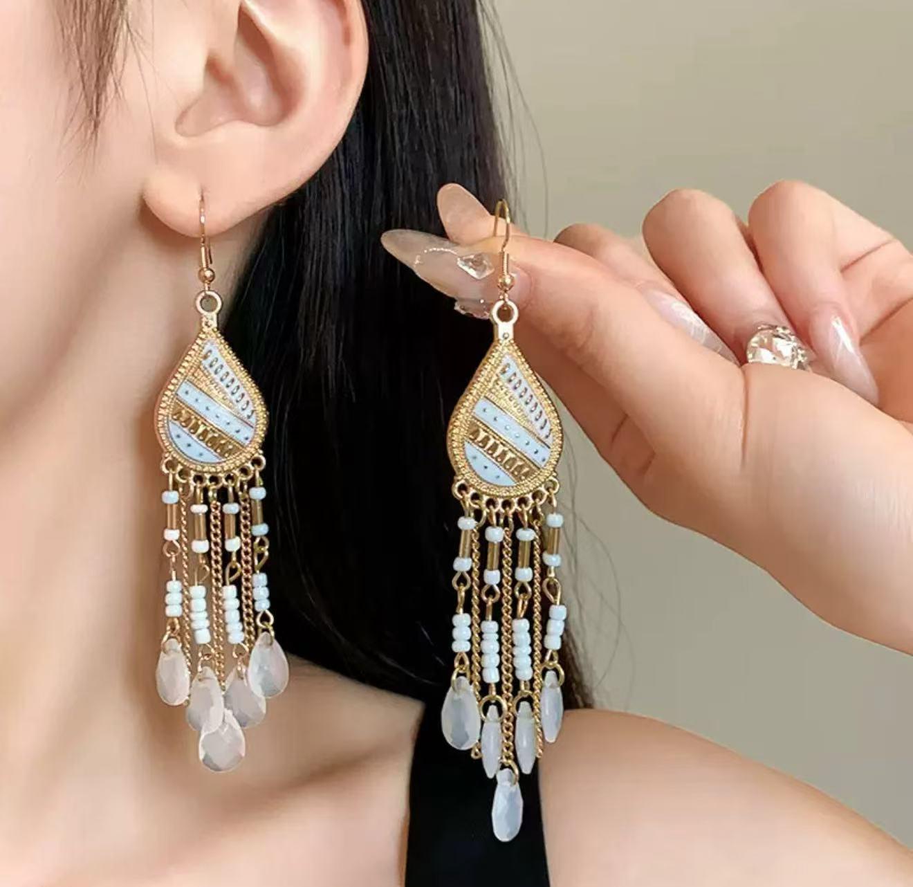 

Богемные серьги с кисточками - Ретро этнический стиль для женской универсальной, длинной европейской и американской моды