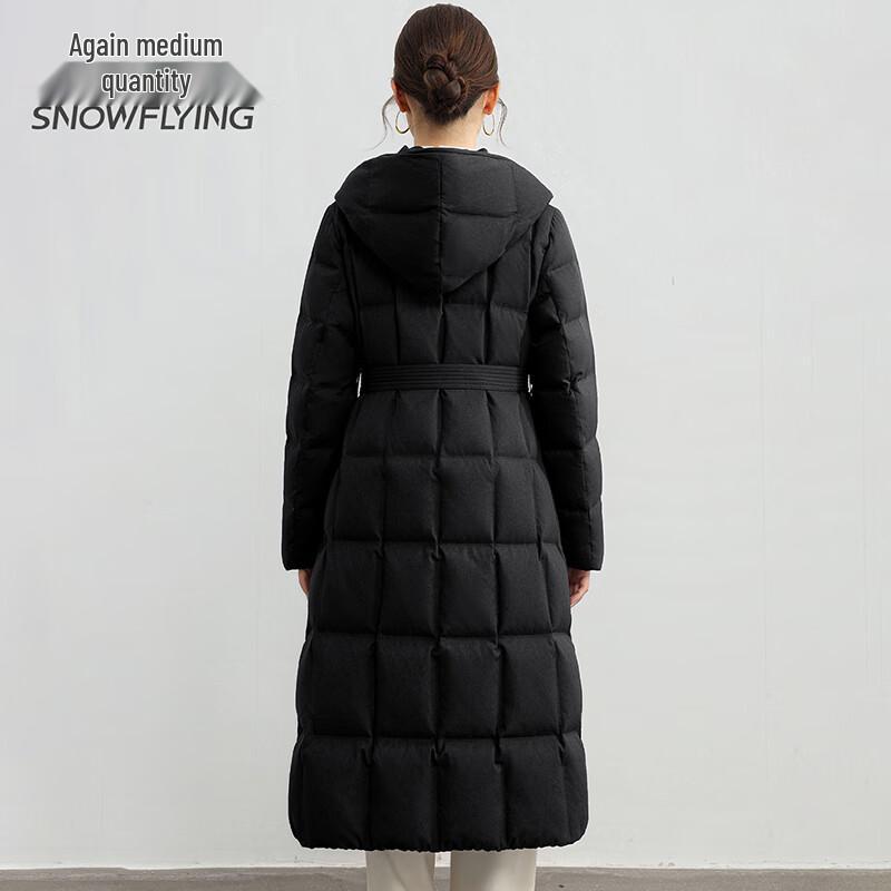 Snowflying Women's Goose Down Mid-Length Winter Puffer Jacket