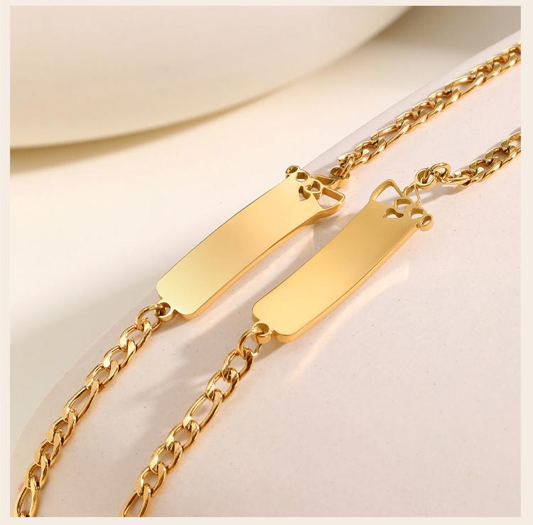 Bracelet Personnalisé au Nom de Bébé, Barre d'Identification Ange/papillon/voiture/ours, Cadeau Personnalisé Pour Filles Garçons Chaîne Réglable 12cm-15cm