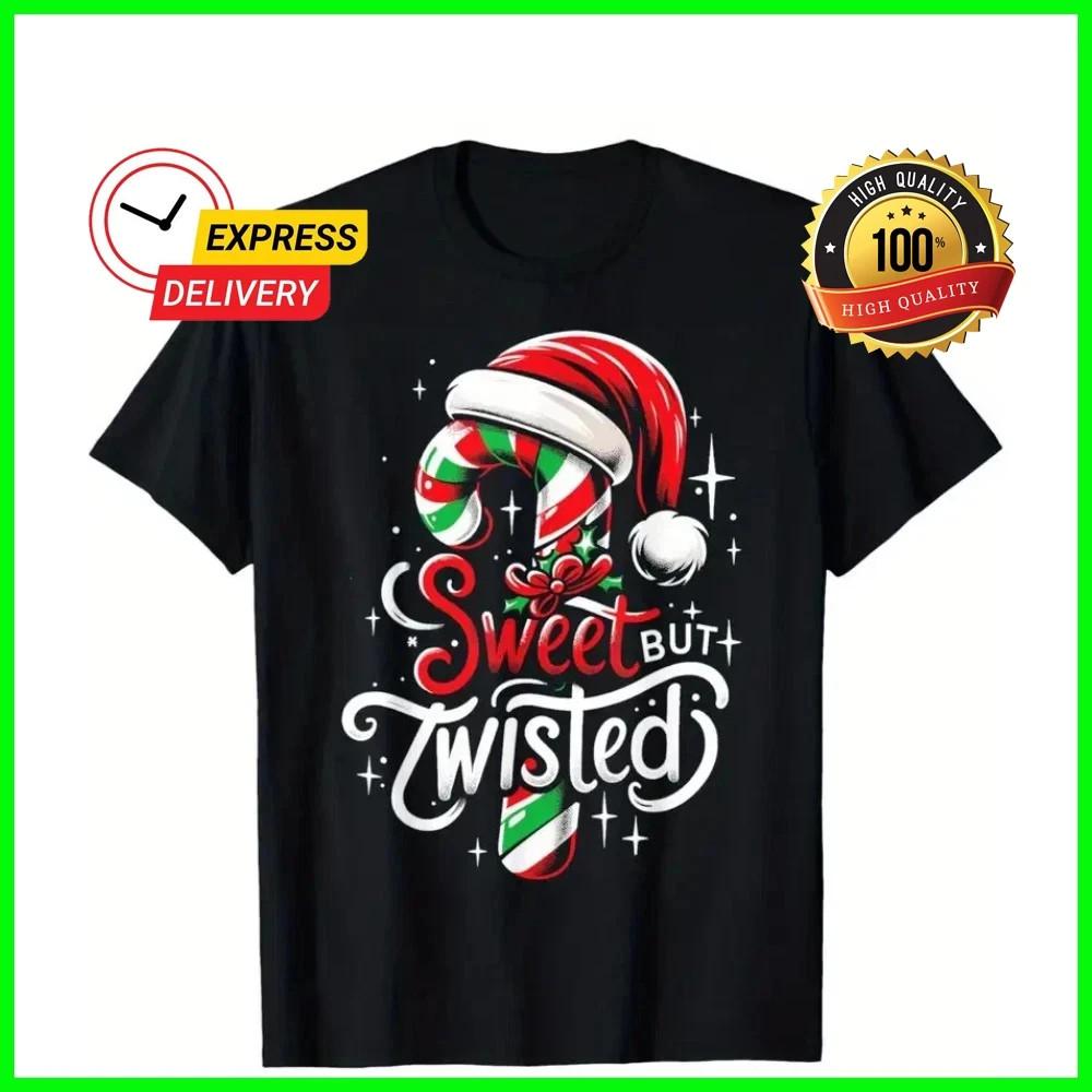 Humor Sweet but twisted candy cane Christmas T-shirt S