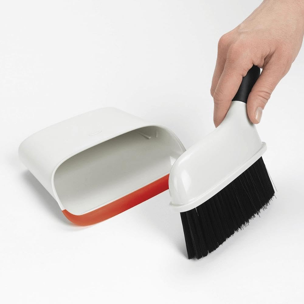 OXO kompakt støvbrett og kost oransje kost, støvbrett, sett,