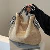 Slack Straw Bag Women's Large-capacity New Summer Leisure Shoulder Bucket Bag Woven Seaside Beach Bag