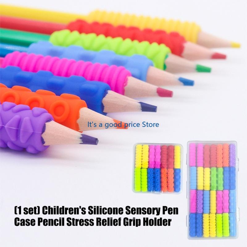 14/28 szt. Ergonomiczne nakładki na długopisy ułatwiające pisanie Miękkie silikonowe nakładki na długopisy Uchwyt na ołówek Uchwyt dla dzieci Małych dzieci Uczniów Pismo ręczne