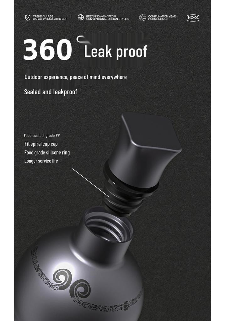 Black Myth Wukong 304 Stainless Steel Thermos Gourd - Portable Travel Wine Pot & Water Bottle