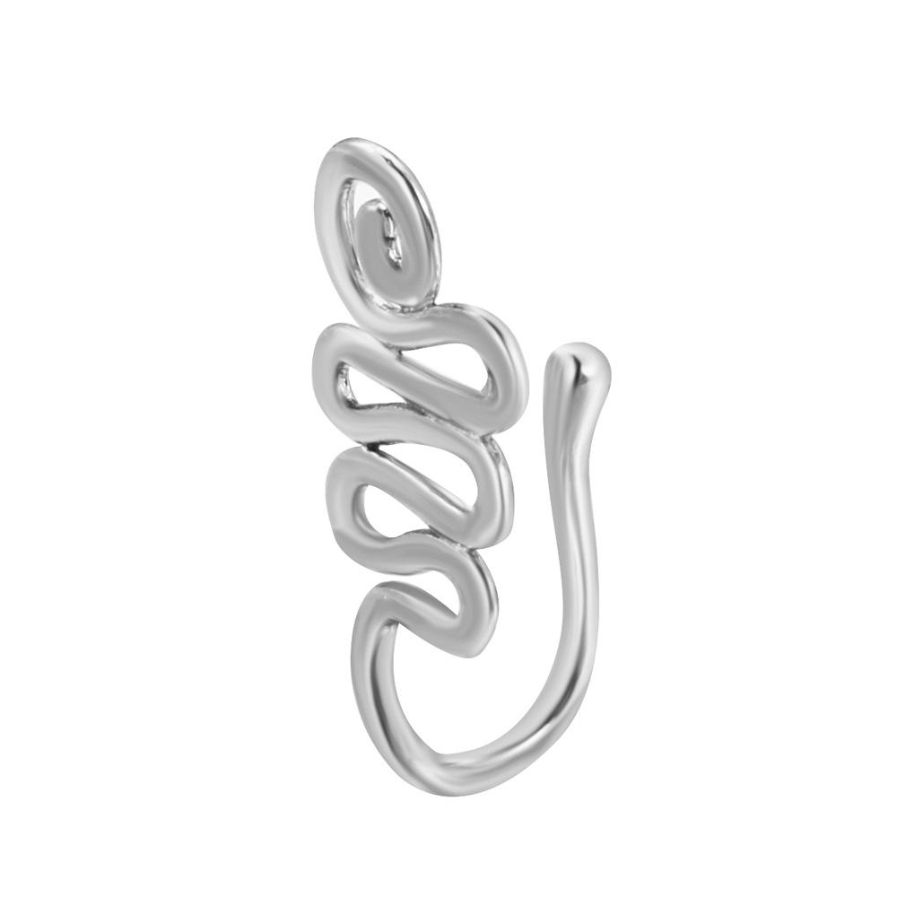 Non Perforated U-Shaped Nose Clip Copper Inlaid Zircon Star Shaped Heart Crown Nose Ring Nose Decoration Puncture Decoration