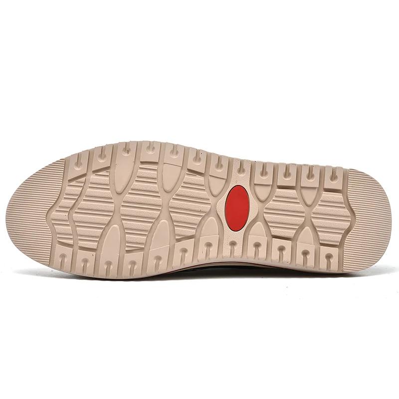 Men's soft leather casual outdoor shoes, waterproof and breathable adult anti-skid shoes, fashionable men's low top sanded leath