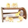 Chick Perch for Chicks Wood Stand with Mirror Roost Training Bar for Baby Chicks