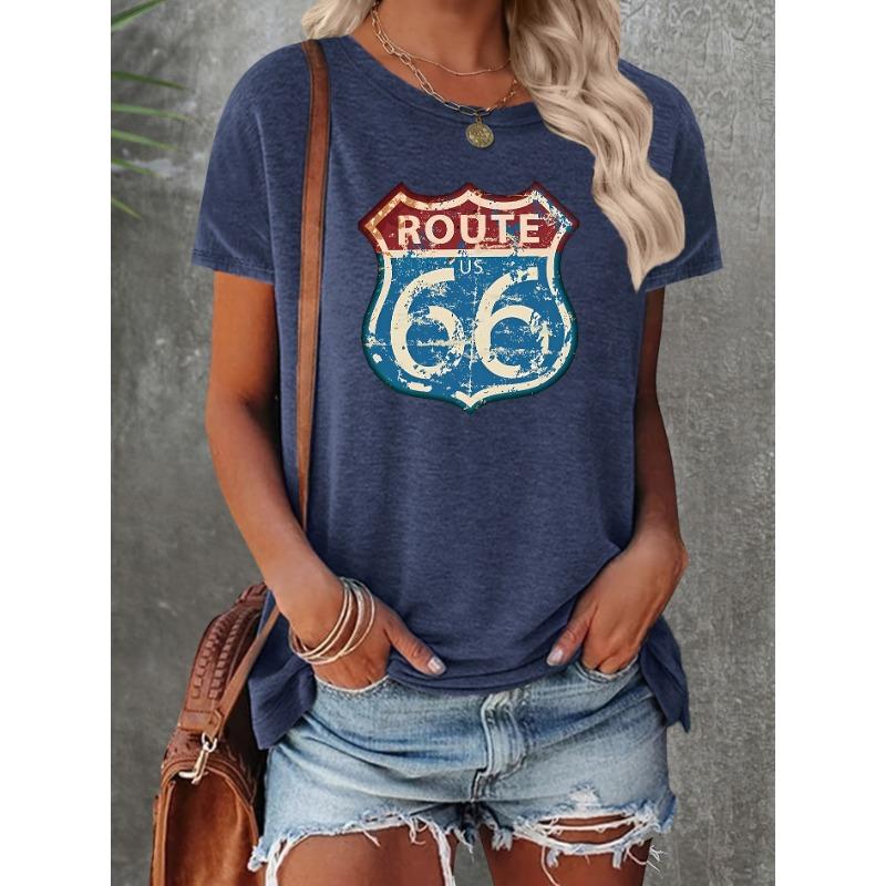 3D Digital Printing Retro Distressed Printed Crew Neck Top S