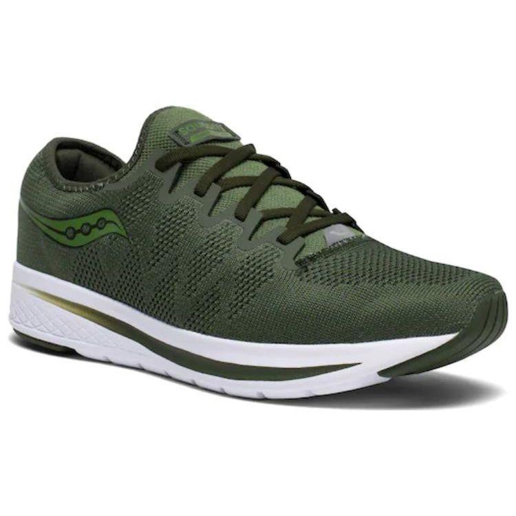SAUCONY Fabric Leather Slip Resistant Durable Low Top Casual Men Sneakers Green Brown S40036-3