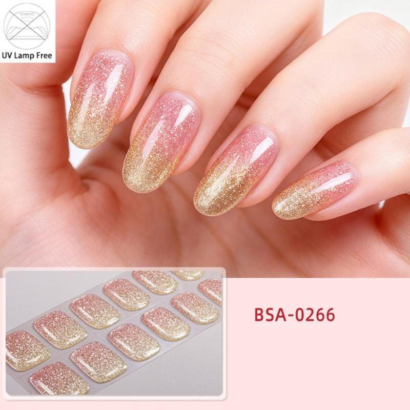 Quickly dry SelfAdhesive Nail Art Stickers Soft Waterproof Materials Gel Nail Strips For Daily Use And Special Occasions