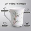 Hand-Painted Bamboo Ceramic Mug - Chinese Style Tea Cup for Home & Office