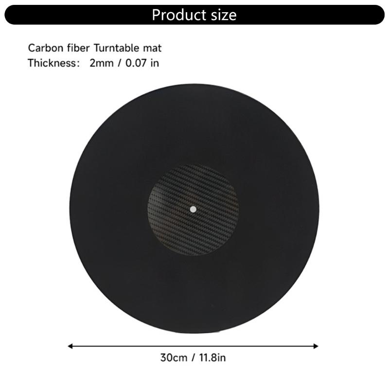 12inch Carbon Fiber Turntable Platters Mat for Record Players Mat Nonslip for Sound Playback Reduced Vibration