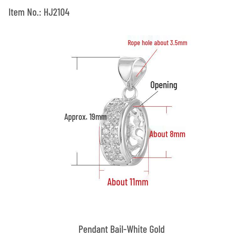 18K Gold Clasp Jadeite Donut Pendant DIY Ring Buckle Accessory