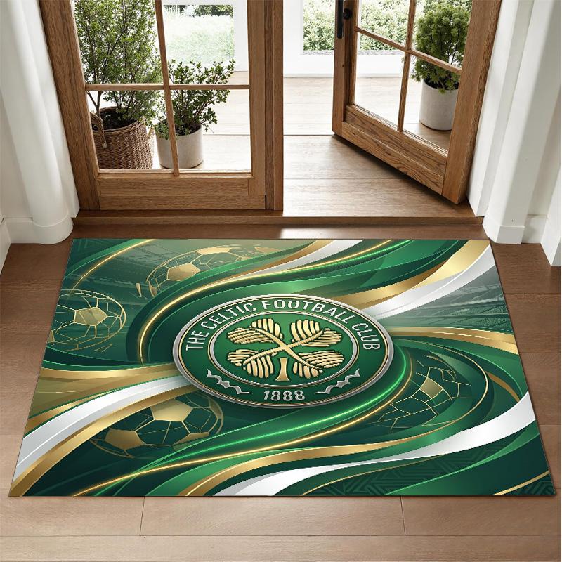 Celtic FC Design Crystal Velvet Rug Soft Decorative Mat for Bedroom Entrance