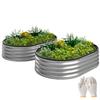 Raised Bed Metal 2 Piece Set 135 X 90 X 30 Cm Oval Raised Beds With Rubber Strip