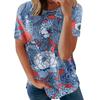 Women's Printed Short Sleeve Round Neck Retro Short Sleeve Summer Loose Tops Tops Women's Summer T-Shirts