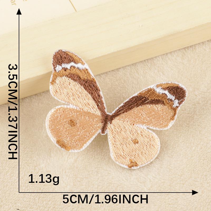 

Оригинальная вышитая нашивка с изображением мультяшного животного-бабочки - самоклеящаяся этикетка из ткани для пуховиков