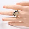 Gorgeous Micro Pave White Blue CZ Women's Ring Aesthetic Gold Color Water Droplet Daily Wear Party Jewelry Anniversary Gift