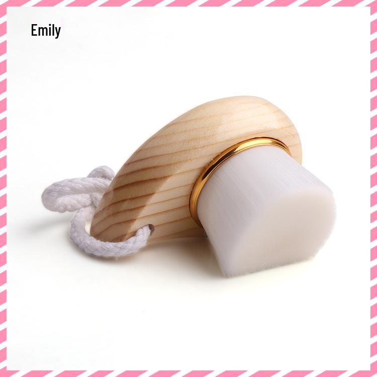 

Bamboo Charcoal Bristle Facial Cleansing Brush with Wooden Handle.