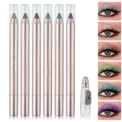 Pearlescent Eyeshadow Pencil, Colorful Glitter Eyeshadow Stick, With Pencil Sharpener, Long-lasting Waterproof And Non-smudged Pearlescent Eyeshadow