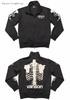 Jersey BONE Skull Bone 3D Print Oval Patch Jersey Track Jacket Black X Black [Banson] [Spring 2025] & NVSZ-2503 (JP, Alphabet, 2XL, (B))