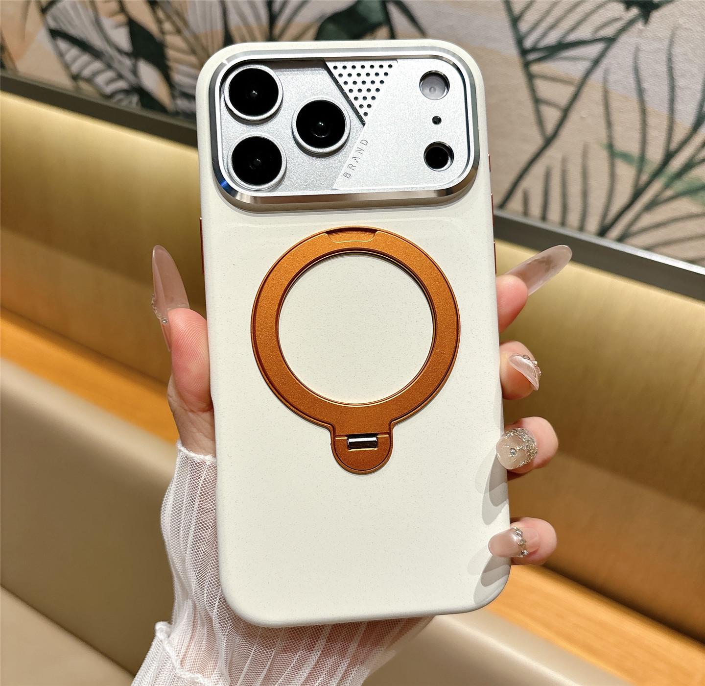 Rock Sand Magnetic Rotating Stand Case for iPhone 17 Pro Max ProMax
